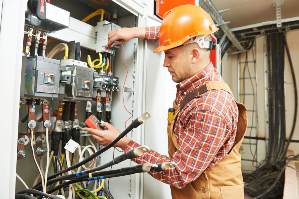 Appliance technician at work
