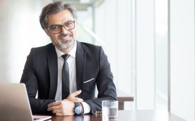 Facilities manager at desk